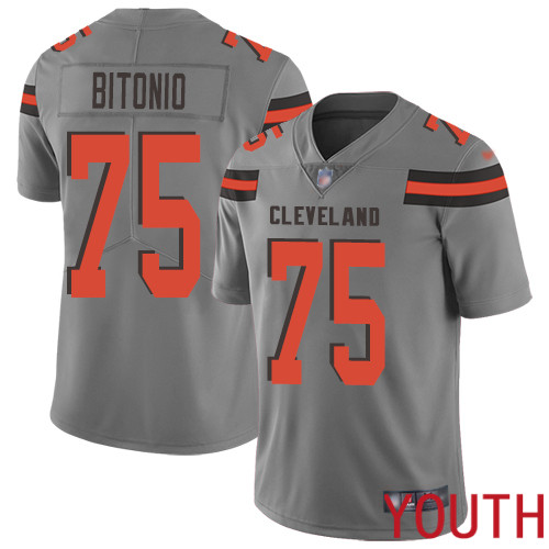 Cleveland Browns Joel Bitonio Youth Gray Limited Jersey #75 NFL Football Inverted Legend